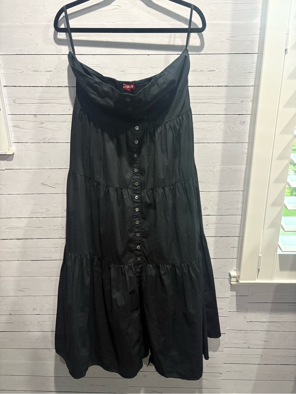 STAUD Elroy Midi Dress in Cotton Poplin - Picture 5 of 11